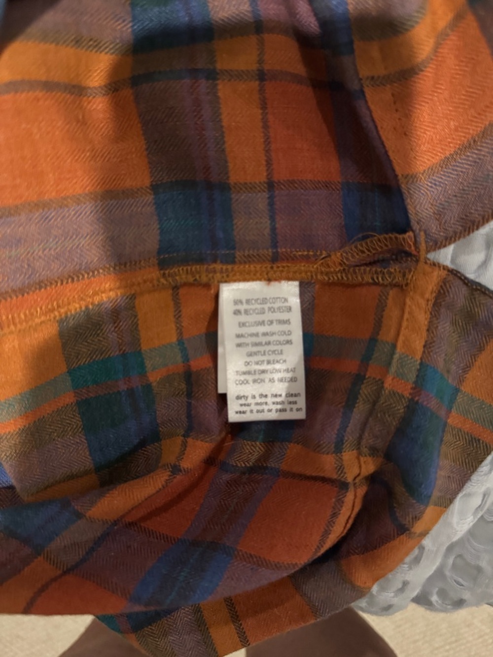 NWOT Toad&Co Orange and Blue Plaid Shirt Dress - Small - Picture 7 of 7
